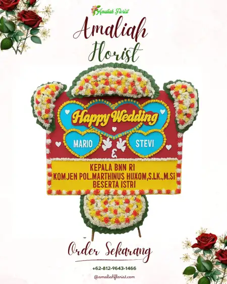 Papan Bunga Pernikahan Logede